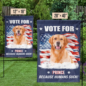 Custom Photo Talk Is Cheap, Voting Is Free - Dog Personalized Custom Flag - Gift For Pet Owners, Pet Lovers