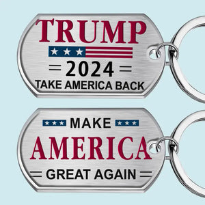 Trump 2024, Take America Back - US Election Keychain - Gift For Trump Supporters