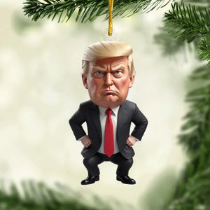 Hey, Don't Forget To Vote In November - US Election Acrylic Custom Shaped Ornament - Christmas Gift And Decor For Conservative Supporters