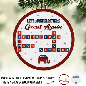 Telling Our Stories Is How We Keep Liberty Alive
- US Elections 2 Layered Wood Christmas Ornament - Christmas Gift For Conservative Supporters