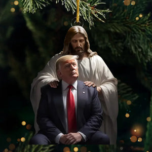 Praying For A Brighter Future Together - US Election Acrylic Custom Shaped Ornament - Christmas Gift And Decor For Conservative Supporters