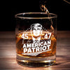 True American Hero - US Election Whiskey Glass - Gift For Conservative Supporters