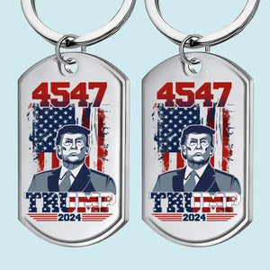 United We Thrive In This New Era - US Election Keychain - Gift For Conservative Supporters