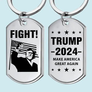 His Leadership Inspires Confidence And Action - US Election Keychain - Gift For Conservative Supporters