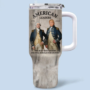 American Leaders - US Patriotic Pride 40 Oz Stainless Steel Tumbler With Handle
