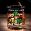 Luck Needs Me - US Patriotic Pride Whiskey Glass - Gift For Conservative Supporters