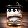 DOGE Team On The Stage - US Patriotic Pride Whiskey Glass - Gift For Conservative Supporters