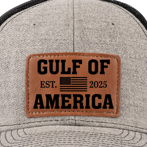 Gulf Of America - US Patriotic Pride Leather Patch Hat - Gift For Conservative Supporters