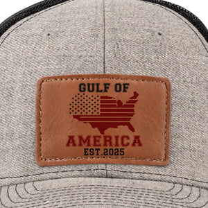 One Nation, One Gulf, One Strength - US Patriotic Pride Leather Patch Hat - Gift For Conservative Supporters