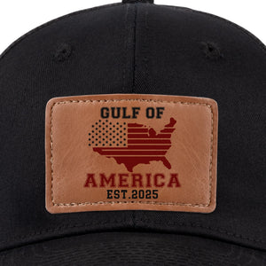 One Nation, One Gulf, One Strength - US Patriotic Pride Leather Patch Hat - Gift For Conservative Supporters