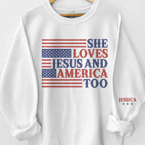 Heaven Bound, America Proud - US Patriotic Pride Unisex Sweatshirt, Hoodie With Design On Sleeve - Gift For Best Friends, BFF, Sisters