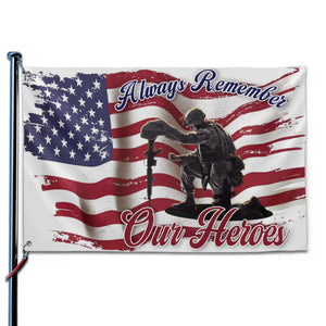 Always Remember Our Heroes - US Patriotic Pride Horizontal House Flag