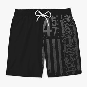 We The People - US Patriotic Pride Tropical Hawaiian Aloha Men Beach Shorts