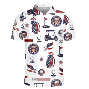 Tee Off Like A President - US Patriotic Pride All Over Print Polo Shirt
