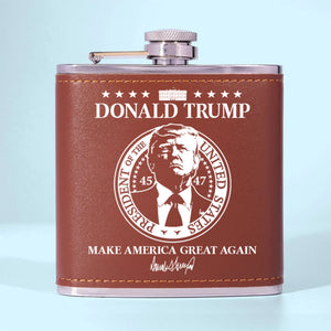 Built Different, Led Louder - US Patriotic Pride Hip Flask - Gift For Conservative Supporters