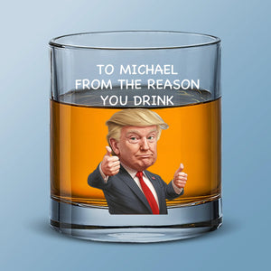 From The Reason You Drink - US Patriotic Pride Whiskey Glass - Gift For Conservative Supporters