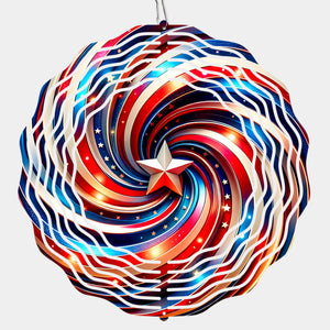 Stars, Stripes, And An Unbreakable Spirit - US Patriotic Pride Wind Spinner - 4th Of July, Gift For Conservative Supporters