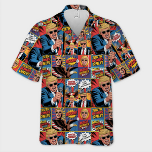 Republican State Unisex Tropical Hawaiian Aloha Shirt - US Patriotic Pride Summer Vacation And Travel Gifts For Conservative Supporters - Land Of The Free, Voice Of Fire