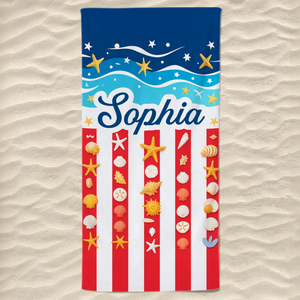 Republican State Beach Towel - US Patriotic Pride Summer Gifts For Conservative Supporters, Travel Lovers - Sandy Feet, Free Heart