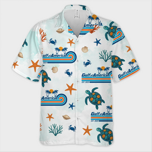Gulf Of America Republican State Unisex Tropical Hawaiian Aloha Shirt - US Patriotic Pride Summer Vacation And Travel Gifts For Conservative Supporters - Ride The Red, White, And Blue Wave