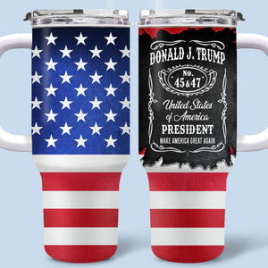 45 47 Republican State 40 Oz Stainless Steel Tumbler With Handle - US Patriotic Pride Gifts For Conservative Supporters - Command & Conquer