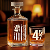 45 47 Republican State Whiskey Decanter Set - US Patriotic Pride Gifts For Conservative Supporters, Wine, Bourbon, Whiskey Lovers - Built Different, Born Ready