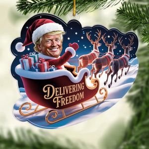 45 47 Republican State Acrylic Ornament - US Patriotic Pride, Christmas Gifts For Conservative Supporters - Delivering Freedom