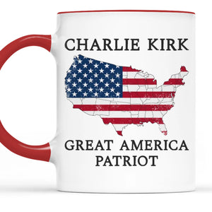 Republican State Accent Mug - US Patriotic Pride Gifts For Conservative Supporters, CK Legacy Edition - The Flag Carries His Memory