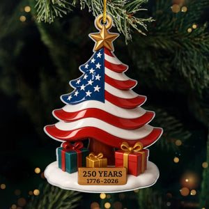 45 47 Republican State Acrylic Ornament - US Patriotic Pride, Christmas Gifts For Conservative Supporters - 250 Years Of Courage, Unity & Christmas Joy