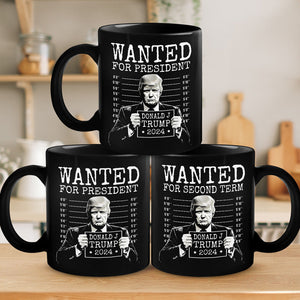 Wanted For President 2024 Black Mug