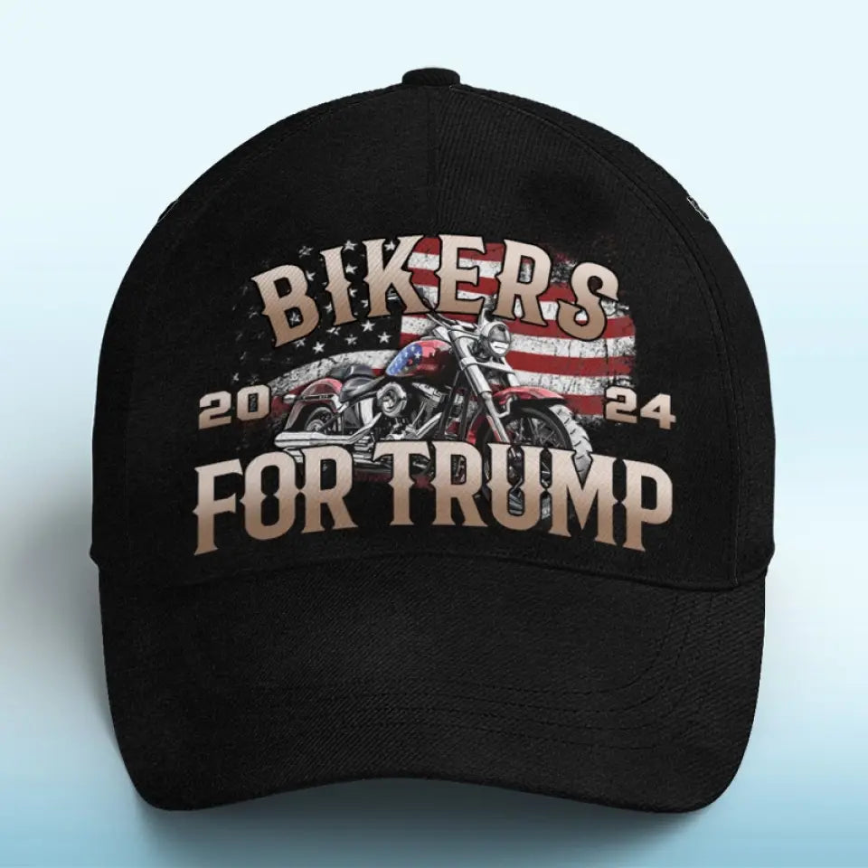 Bikers For Trump 2024 - Trump Hat, All Over Print Classic Cap