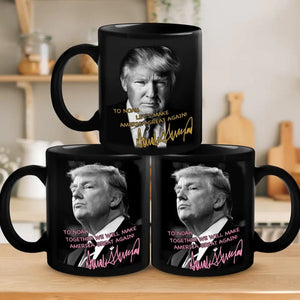 Custom Photo Let's Make America Great Again - Trump Election Black Mug