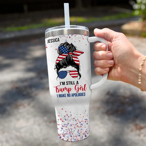 I'm An All-American Girl, Get Over It - US Election Personalized Custom 40 Oz Stainless Steel Tumbler With Handle - Gift For Best Friends, BFF, Sisters