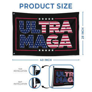 Ultra Maga - Trump US Election Horizontal House Flag