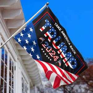 The Man 45-47 Shield America's Legacy - US Election Horizontal House Flag