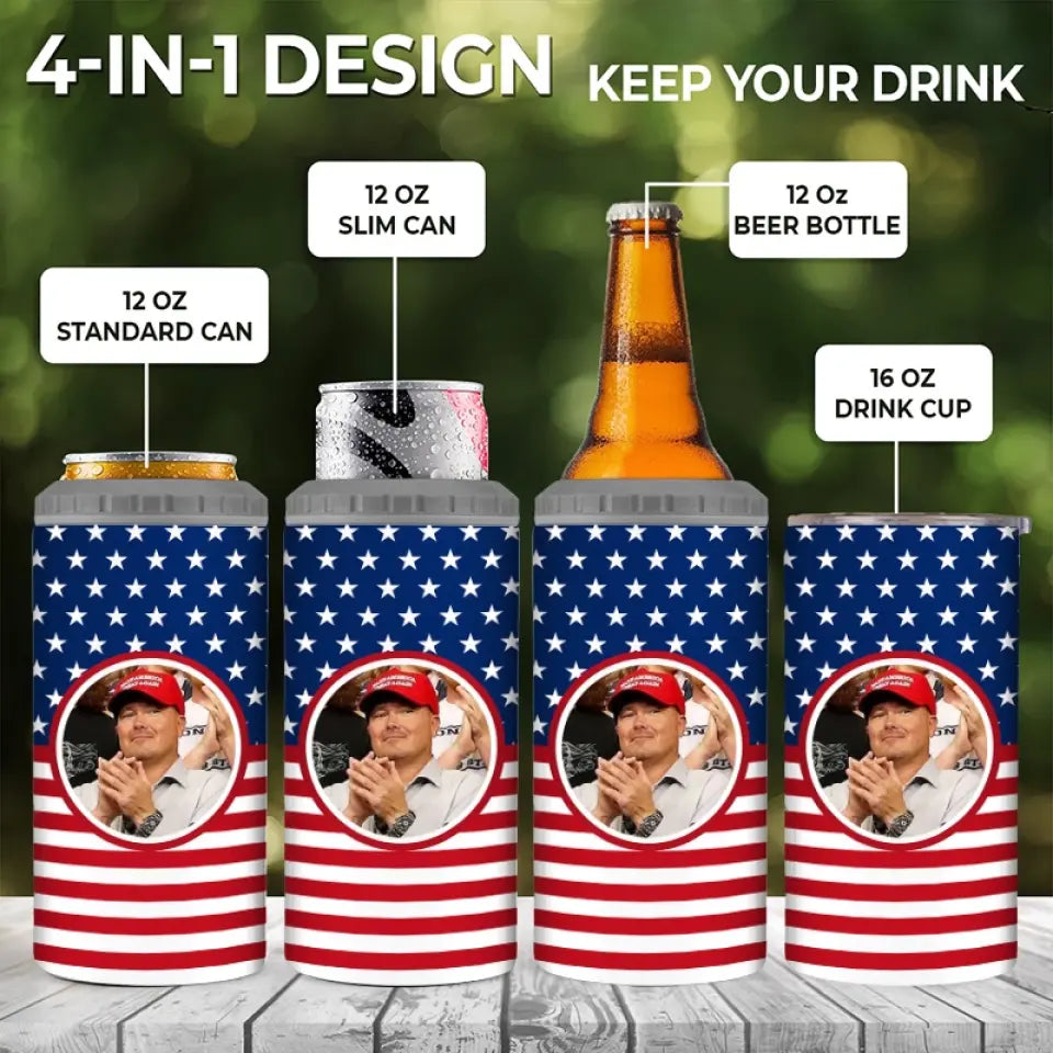 Custom Photo Making America Great Since - US Election 4 In 1 Can Cooler Tumbler