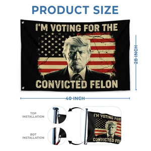 I'm Voting For The Convicted Felon - Trump US Election Horizontal House Flag