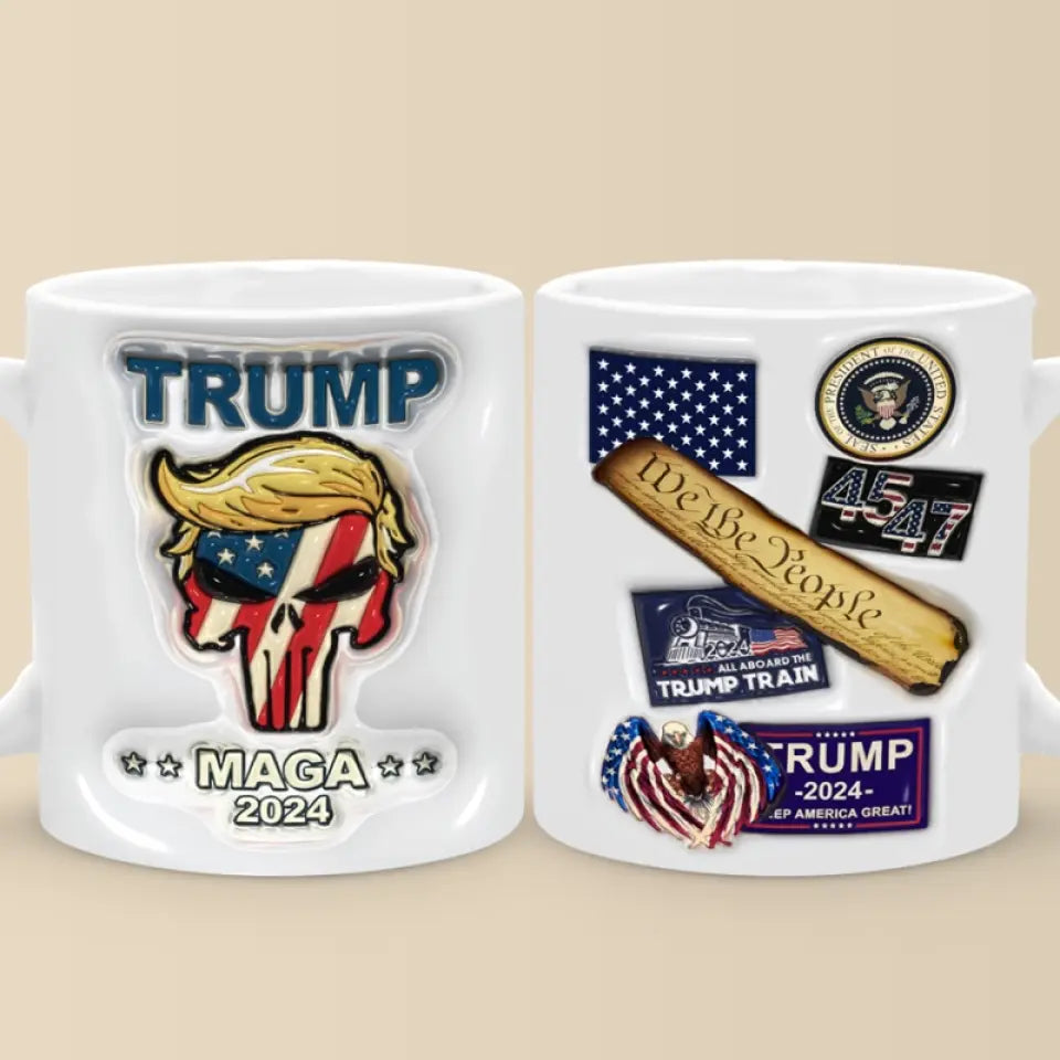 Trump MAGA 2024 - US Elections 3D Inflated Effect Printed Mug, Trump Mug