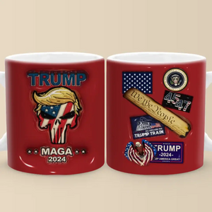 Trump MAGA 2024 - US Elections 3D Inflated Effect Printed Mug, Trump Mug