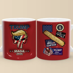 Trump MAGA 2024 - US Elections 3D Inflated Effect Printed Mug, Trump Mug