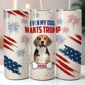 Custom Photo In Trump, They Trust - US Elections Skinny Tumbler, Trump Tumbler