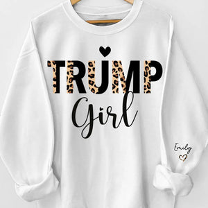 Trump Girls Club 2024 - America US Elections Unisex Sweatshirt With Design On Sleeve - Gift For Best Friends, BFF, Sisters