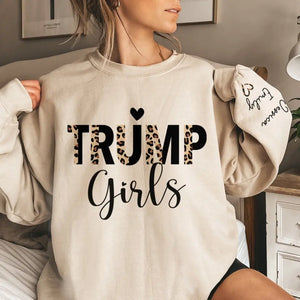 Trump Girls Club 2024 - America US Elections Unisex Sweatshirt With Design On Sleeve - Gift For Best Friends, BFF, Sisters