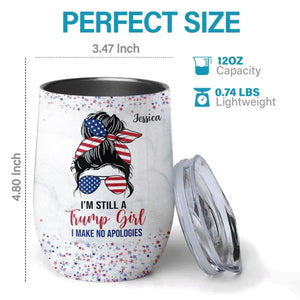 Trump Girl Votes For MAGA 2024 - US Elections Personalized Custom Wine Tumbler, Trump Tumbler - Gift For Best Friends, BFF, Sisters