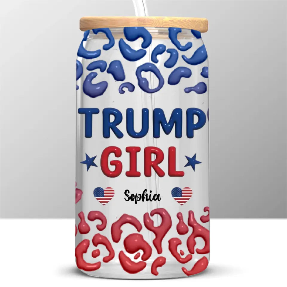 Trump Girls Are Ready To Vote - US Elections Personalized Custom Glass Cup, Iced Coffee Cup - Gift For Best Friends, BFF, Sisters