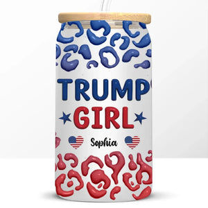 Trump Girls Are Ready To Vote - US Elections Personalized Custom Glass Cup, Iced Coffee Cup - Gift For Best Friends, BFF, Sisters