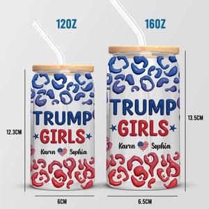 Trump Girls Are Ready To Vote - US Elections Personalized Custom Glass Cup, Iced Coffee Cup - Gift For Best Friends, BFF, Sisters