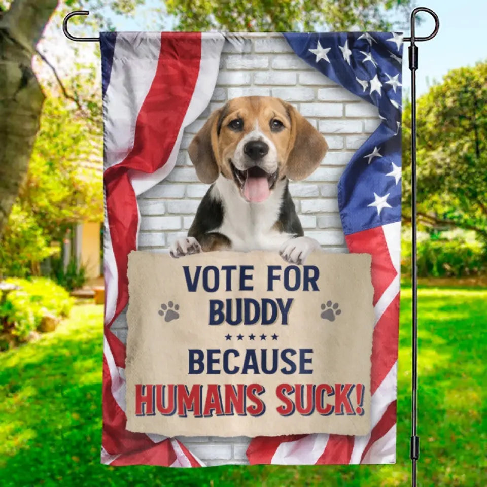 Custom Photo Vote For More Treats, Less Squirrels - Dog & Cat Personalized Custom Flag - Gift For Pet Owners, Pet Lovers