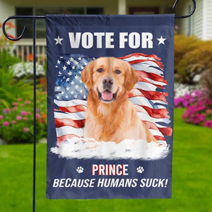 Custom Photo Talk Is Cheap, Voting Is Free - Dog Personalized Custom Flag - Gift For Pet Owners, Pet Lovers