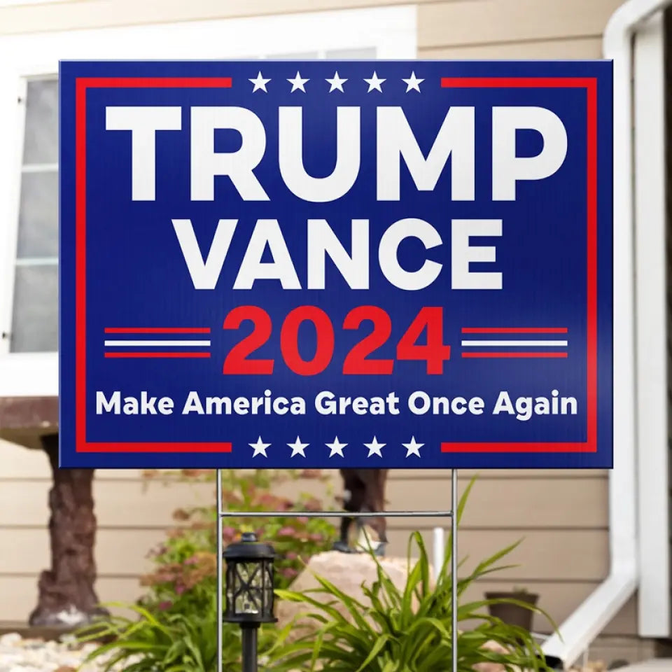 Strong Values, Stronger America - US Elections Yard Sign, Decoration Gift For Conservative Supporters